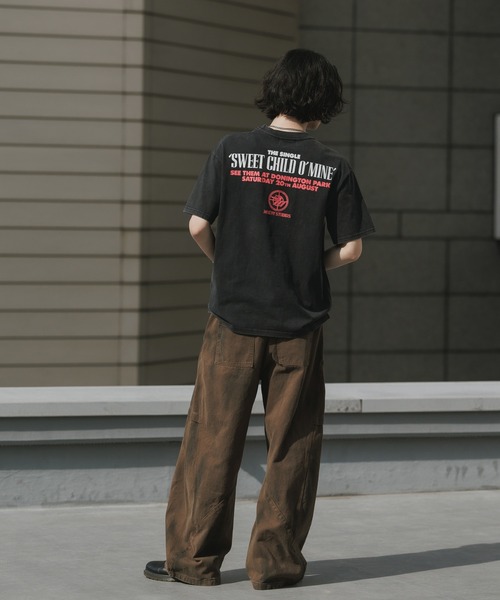 ALL RUNS（オールランズ）の「Rhinestone Design Crew Neck Band T-Shirt / ラインストーンデザイン クルーネック バンドTシャツ（Tシャツ/カットソー・メンズ・ブラック/グレー・M/L）」の9枚目の写真