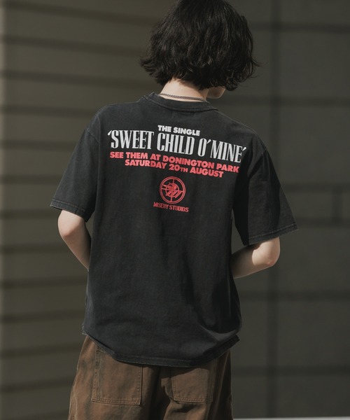 ALL RUNS（オールランズ）の「Rhinestone Design Crew Neck Band T-Shirt / ラインストーンデザイン クルーネック バンドTシャツ（Tシャツ/カットソー・メンズ・ブラック/グレー・M/L）」の4枚目の写真