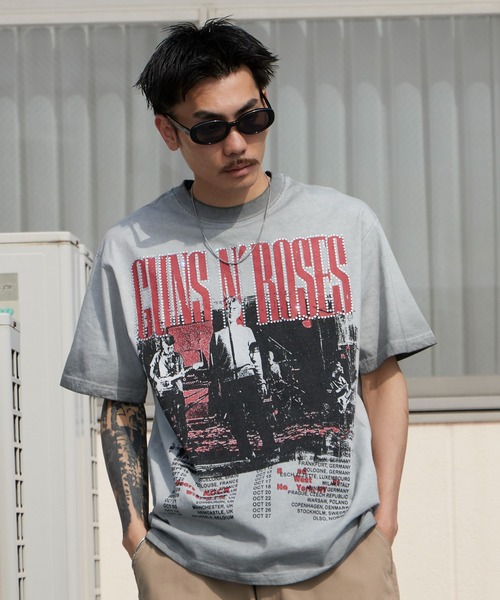 ALL RUNS（オールランズ）の「Rhinestone Design Crew Neck Band T-Shirt / ラインストーンデザイン クルーネック バンドTシャツ（Tシャツ/カットソー・メンズ・ブラック/グレー・M/L）」の11枚目の写真