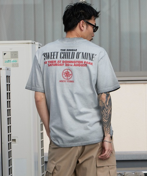 ALL RUNS（オールランズ）の「Rhinestone Design Crew Neck Band T-Shirt / ラインストーンデザイン クルーネック バンドTシャツ（Tシャツ/カットソー・メンズ・ブラック/グレー・M/L）」の12枚目の写真