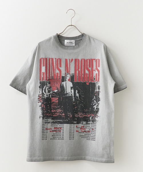 ALL RUNS（オールランズ）の「Rhinestone Design Crew Neck Band T-Shirt / ラインストーンデザイン クルーネック バンドTシャツ（Tシャツ/カットソー・メンズ・ブラック/グレー・M/L）」の10枚目の写真