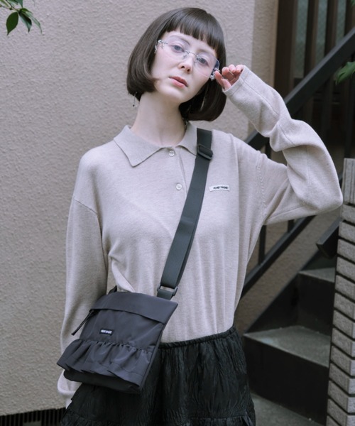 HONEY MI HONEY（ハニーミーハニー）の「rainproof frill mini shoulder bag（ショルダーバッグ・レディース・ブラック/ピンク/ホワイト・FREE）」の8枚目の写真