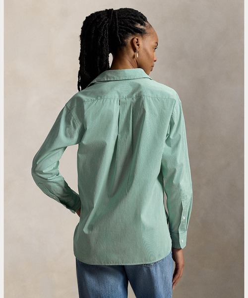 POLO RALPH LAUREN(ポロ ラルフ ローレン)の「リラックス フィット ストライプド コットン シャツ(シャツ/ブラウス・レディース・グリーン・XS/S/M/L/XL/XXS)」の5枚目の写真