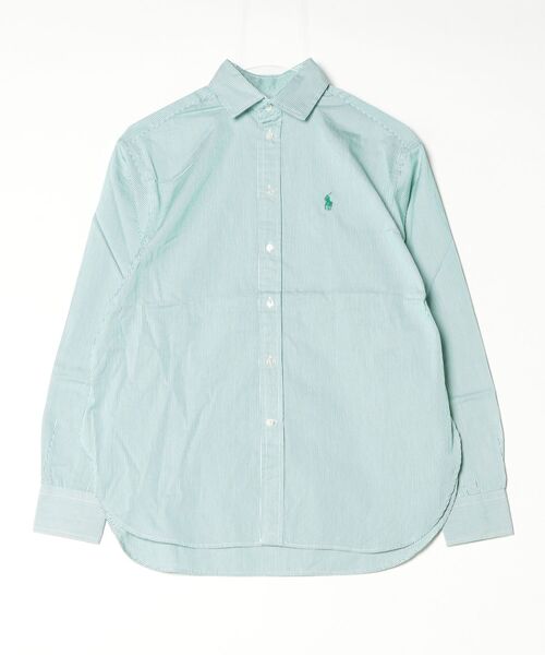 POLO RALPH LAUREN(ポロ ラルフ ローレン)の「リラックス フィット ストライプド コットン シャツ(シャツ/ブラウス・レディース・グリーン・XS/S/M/L/XL/XXS)」の7枚目の写真