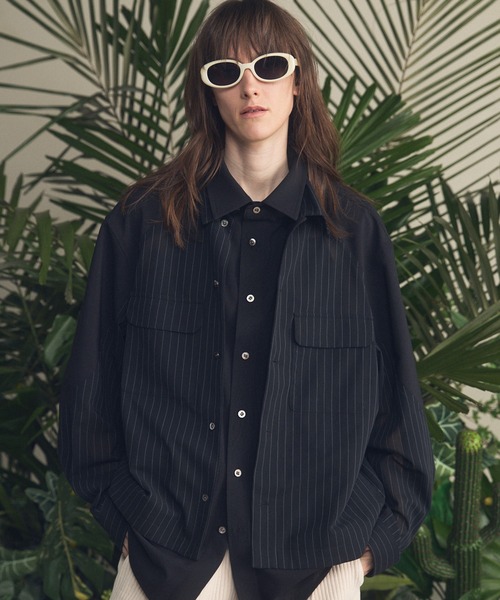 UNISEX》Prime-Over Layering Open Collar Shirt/プライムオーバーレ