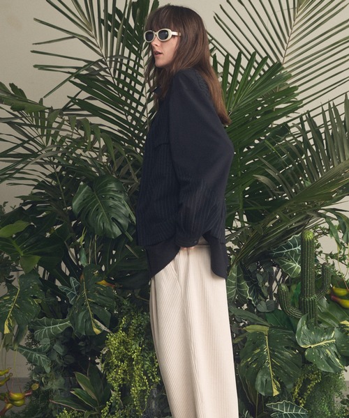 MAISON SPECIAL（メゾンスペシャル）の「《UNISEX》Prime-Over Layering Open Collar Shirt/プライムオーバーレイヤリングオープンカラーシャツ【MAISON SPECIAL/メゾンスペシャル】（シャツ/ブラウス・メンズ・グレイッシュベージュ/ブラック・2/1/0）」の12枚目の写真