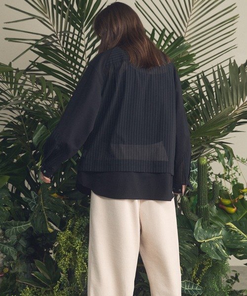 MAISON SPECIAL（メゾンスペシャル）の「《UNISEX》Prime-Over Layering Open Collar Shirt/プライムオーバーレイヤリングオープンカラーシャツ【MAISON SPECIAL/メゾンスペシャル】（シャツ/ブラウス・メンズ・グレイッシュベージュ/ブラック・2/1/0）」の13枚目の写真