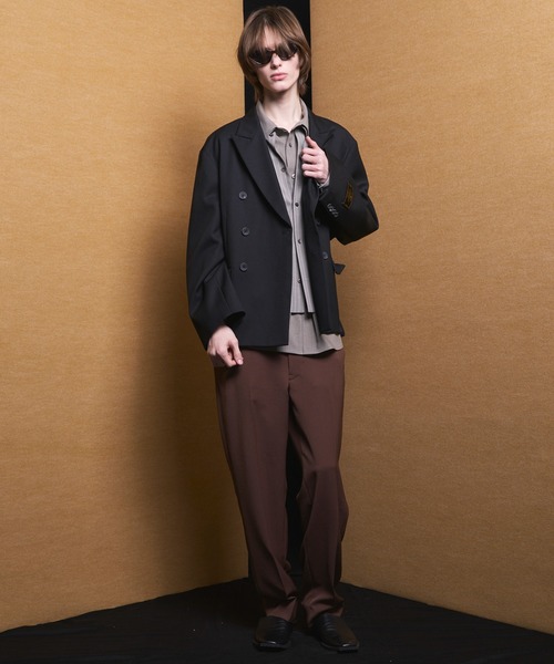 MAISON SPECIAL（メゾンスペシャル）の「《UNISEX》Prime-Over Layering Open Collar Shirt/プライムオーバーレイヤリングオープンカラーシャツ【MAISON SPECIAL/メゾンスペシャル】（シャツ/ブラウス・メンズ・グレイッシュベージュ/ブラック・2/1/0）」の9枚目の写真
