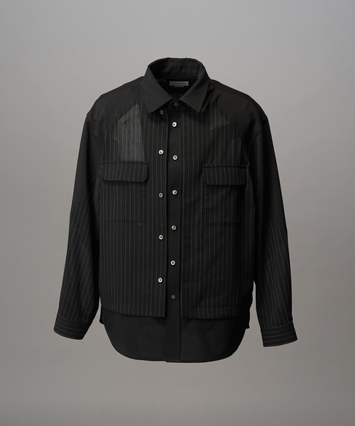 MAISON SPECIAL（メゾンスペシャル）の「《UNISEX》Prime-Over Layering Open Collar Shirt/プライムオーバーレイヤリングオープンカラーシャツ【MAISON SPECIAL/メゾンスペシャル】（シャツ/ブラウス・メンズ・グレイッシュベージュ/ブラック・2/1/0）」の20枚目の写真