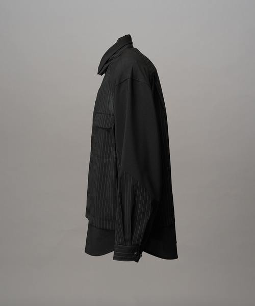 MAISON SPECIAL（メゾンスペシャル）の「《UNISEX》Prime-Over Layering Open Collar Shirt/プライムオーバーレイヤリングオープンカラーシャツ【MAISON SPECIAL/メゾンスペシャル】（シャツ/ブラウス・メンズ・グレイッシュベージュ/ブラック・2/1/0）」の21枚目の写真