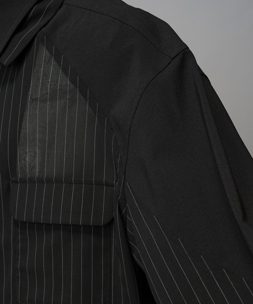 MAISON SPECIAL（メゾンスペシャル）の「《UNISEX》Prime-Over Layering Open Collar Shirt/プライムオーバーレイヤリングオープンカラーシャツ【MAISON SPECIAL/メゾンスペシャル】（シャツ/ブラウス・メンズ・グレイッシュベージュ/ブラック・2/1/0）」の4枚目の写真