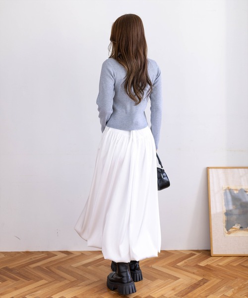 clear（クリア）の「刺繍入りダブルジップ長袖ニットトップス[カジュアル 着回し抜群 大人]≪新作≫（ニット/セーター・レディース・ブラック/アイボリー/グレー/レッド/ネイビー・F）」の10枚目の写真