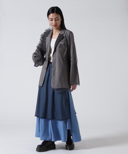 AULA AILA（アウラアイラ）の「AULA AILA/アウラアイラ/REVERSIBLE SHEER JACKET/リバーシブルシアージャケット（テーラードジャケット・レディース・ブラック/グレー・0）」の20枚目の写真