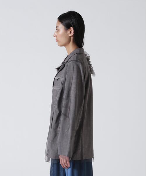 AULA AILA（アウラアイラ）の「AULA AILA/アウラアイラ/REVERSIBLE SHEER JACKET/リバーシブルシアージャケット（テーラードジャケット・レディース・ブラック/グレー・0）」の21枚目の写真