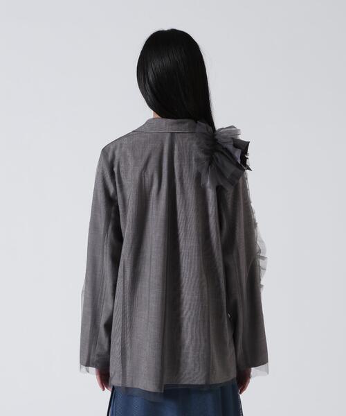 AULA AILA（アウラアイラ）の「AULA AILA/アウラアイラ/REVERSIBLE SHEER JACKET/リバーシブルシアージャケット（テーラードジャケット・レディース・ブラック/グレー・0）」の22枚目の写真