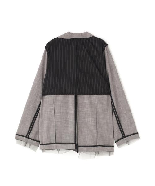 AULA AILA（アウラアイラ）の「AULA AILA/アウラアイラ/REVERSIBLE SHEER JACKET/リバーシブルシアージャケット（テーラードジャケット・レディース・ブラック/グレー・0）」の4枚目の写真