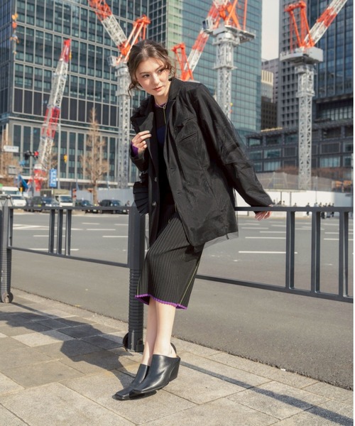AULA AILA(アウラアイラ)の「AULA AILA/アウラアイラ/REVERSIBLE SHEER JACKET/リバーシブルシアージャケット(テーラードジャケット・レディース・ブラック/グレー・0)」の9枚目の写真