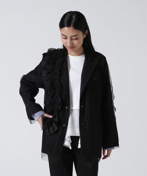 AULA AILA(アウラアイラ)の「AULA AILA/アウラアイラ/REVERSIBLE SHEER JACKET/リバーシブルシアージャケット(テーラードジャケット・レディース・ブラック/グレー・0)」の10枚目の写真