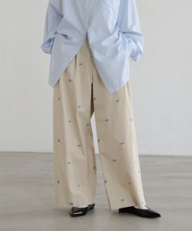 LOWRYS FARM | Ｃ／Ｎシシュウタックワイドパンツ 655808(その他パンツ)