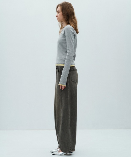PUBLIC TOKYO（パブリックトウキョウ）の「＊即完売＊予約受付中【2026春新作】PUBLIC DENIM CURVE｜バルーンパンツ｜カーブデニム（デニムパンツ・レディース・ブルー/ライトブラック・3/2/1）」の11枚目の写真