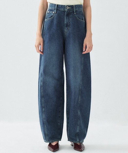 PUBLIC TOKYO（パブリックトウキョウ）の「＊即完売＊予約受付中【2026春新作】PUBLIC DENIM CURVE｜バルーンパンツ｜カーブデニム（デニムパンツ・レディース・ブルー/ライトブラック・3/2/1）」の18枚目の写真