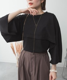 M-5L ナチュラルケープ&インナー セットアップTシャツ 夏服
