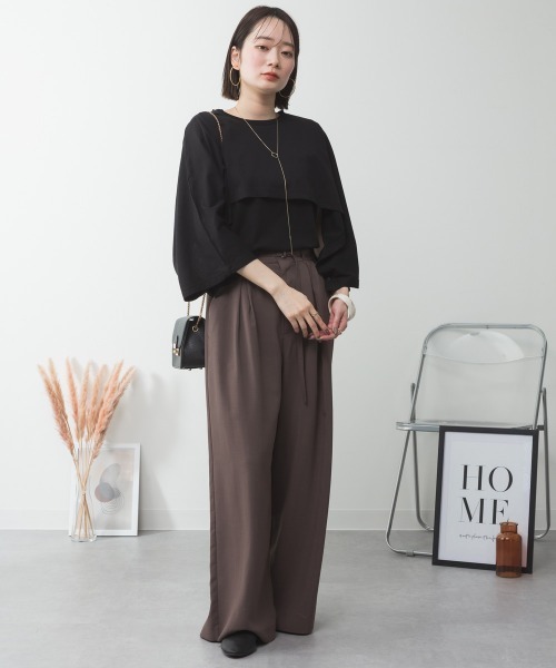 aity(アイティ)の「M-5L ナチュラルケープ&インナー セットアップTシャツ 夏服(Tシャツ/カットソー・レディース・ホワイト/ミント/ベージュ/ブラック/杢グレー・4L~5L/LL~3L/M~L)」の8枚目の写真