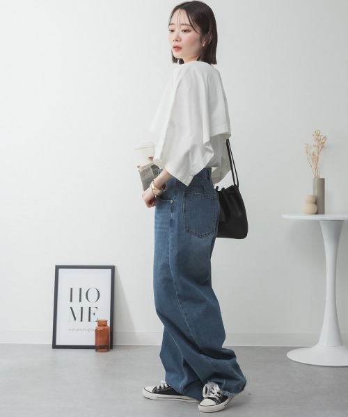 aity(アイティ)の「M-5L ナチュラルケープ&インナー セットアップTシャツ 夏服(Tシャツ/カットソー・レディース・ホワイト/ミント/ベージュ/ブラック/杢グレー・4L~5L/LL~3L/M~L)」の19枚目の写真