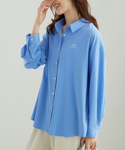 BELLUNA PLUS(ベルーナ)の「<E/A>ラッシュガードシャツ(シャツ/ブラウス・レディース・ブルー/ストライプ/ピンク・MEDIUM/LARGE/X-LARGE)」の2枚目の写真