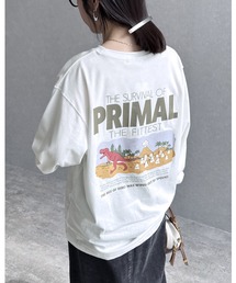恐竜おばけ刺繍＆プリントロゴTシャツ