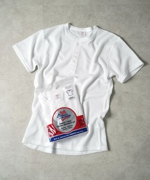 "04"≪JEMORGAN≫パックT ワッフル ヘンリーネック 半袖Tシャツ