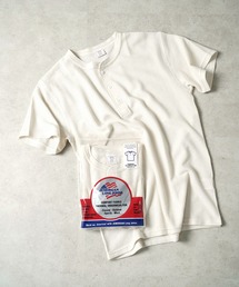 "04"≪JEMORGAN≫パックT ワッフル ヘンリーネック 半袖Tシャツ