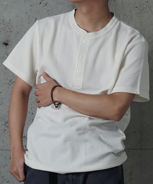 JEMORGAN(ジェーイーモーガン)の「"04"≪JEMORGAN≫パックT ワッフル ヘンリーネック 半袖Tシャツ(Tシャツ/カットソー・メンズ・オフホワイト/ブラック/アイボリー・SMALL/MEDIUM/LARGE/X-LARGE)」の21枚目の写真