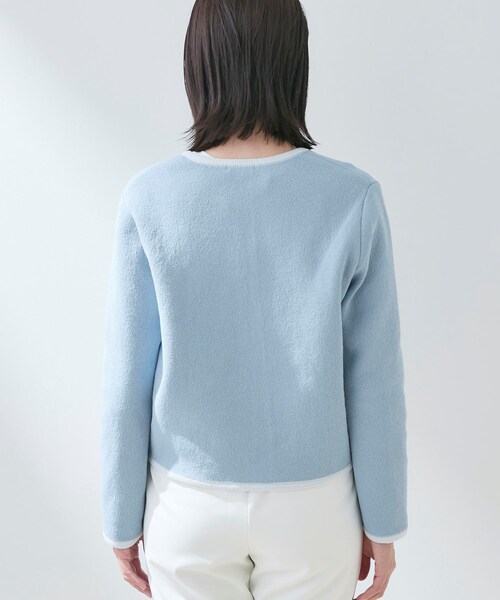 INDIVI（インディヴィ）の「【軽量／セレモニー】ブークレジャケット ニットカーディガン（カーディガン/ボレロ・レディース・ホワイト系7/ブルー系9/ブラック・38/15 /13/05/34）」の20枚目の写真