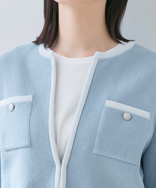 INDIVI（インディヴィ）の「【軽量／セレモニー】ブークレジャケット ニットカーディガン（カーディガン/ボレロ・レディース・ホワイト系7/ブルー系9/ブラック・38/15 /13/05/34）」の21枚目の写真