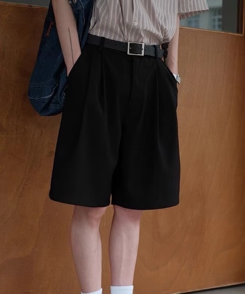 SHEPP(シープ)の「【26年春夏新作】2タックハーフスラックス(スラックス・メンズ・グレー/ブラック・M/L)」の2枚目の写真