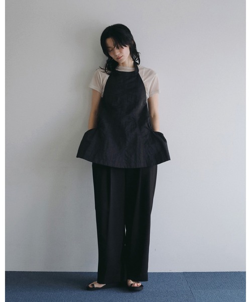 anuke（アンヌーク）の「Ribbon Peplum Tops（Tシャツ/カットソー・レディース・ブラウン/ブラック・FREE）」の4枚目の写真
