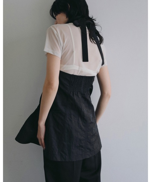anuke（アンヌーク）の「Ribbon Peplum Tops（Tシャツ/カットソー・レディース・ブラウン/ブラック・FREE）」の6枚目の写真