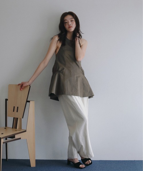 anuke（アンヌーク）の「Ribbon Peplum Tops（Tシャツ/カットソー・レディース・ブラウン/ブラック・FREE）」の7枚目の写真