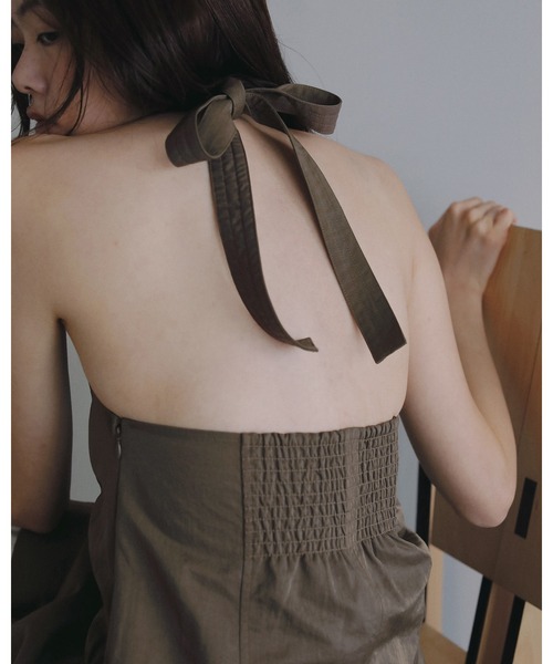 anuke（アンヌーク）の「Ribbon Peplum Tops（Tシャツ/カットソー・レディース・ブラウン/ブラック・FREE）」の12枚目の写真