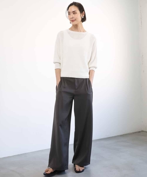 MICHEL KLEIN(ミッシェル・クラン)の「ホールガーメント(R)ラグランラメニット(ニット/セーター・レディース・ベージュ/ホワイト/ダークインディゴブルー・38/40)」の12枚目の写真