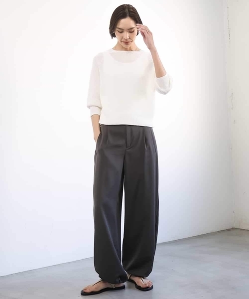 MICHEL KLEIN(ミッシェル・クラン)の「ホールガーメント(R)ラグランラメニット(ニット/セーター・レディース・ベージュ/ホワイト/ダークインディゴブルー・38/40)」の14枚目の写真