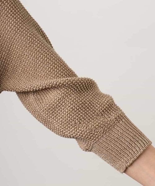 MICHEL KLEIN（ミッシェル・クラン）の「ホールガーメント(R)ラグランラメニット（ニット/セーター・レディース・ベージュ/ホワイト/ダークインディゴブルー・38/40）」の11枚目の写真