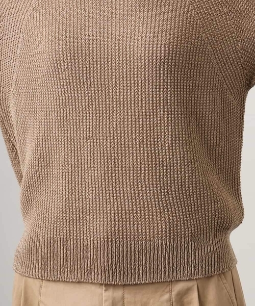 MICHEL KLEIN（ミッシェル・クラン）の「ホールガーメント(R)ラグランラメニット（ニット/セーター・レディース・ベージュ/ホワイト/ダークインディゴブルー・38/40）」の12枚目の写真