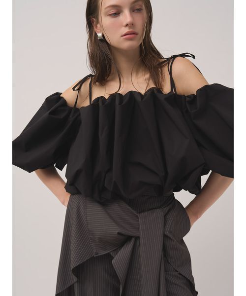 SNIDEL（スナイデル）の「リボン2wayデザインパンツ（その他パンツ・レディース・ブラック/ベージュ/グレー・1/0）」の7枚目の写真