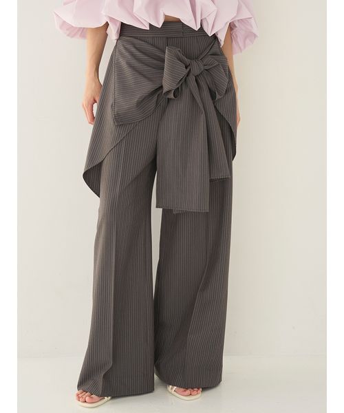 SNIDEL（スナイデル）の「リボン2wayデザインパンツ（その他パンツ・レディース・ブラック/ベージュ/グレー・1/0）」の19枚目の写真