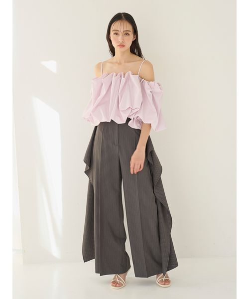 SNIDEL（スナイデル）の「リボン2wayデザインパンツ（その他パンツ・レディース・ブラック/ベージュ/グレー・1/0）」の21枚目の写真