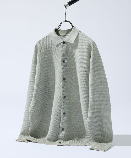 ABAHOUSE（アバハウス）の「ハニカムメッシュ ニットポロカーディガン / ニットシャツ（カーディガン/ボレロ・メンズ・ブラック/ブルー/グリーン系その他・48/46）」の7枚目の写真