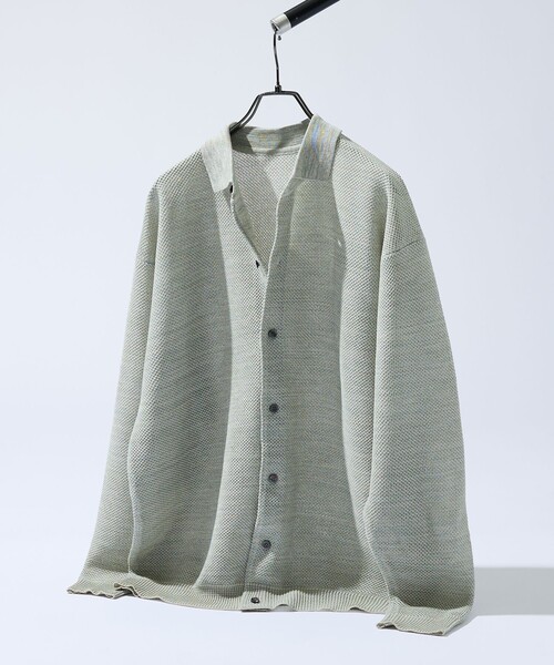 ABAHOUSE（アバハウス）の「ハニカムメッシュ ニットポロカーディガン / ニットシャツ（カーディガン/ボレロ・メンズ・ブラック/ブルー/グリーン系その他・48/46）」の8枚目の写真