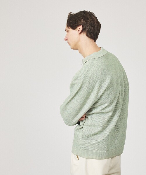ABAHOUSE（アバハウス）の「ハニカムメッシュ ニットポロカーディガン / ニットシャツ（カーディガン/ボレロ・メンズ・ブラック/ブルー/グリーン系その他・48/46）」の14枚目の写真